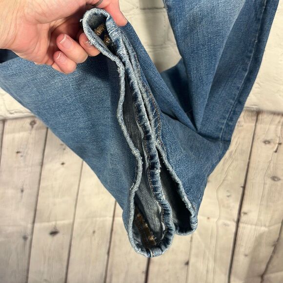 American Eagle Womens Medium wash Kick boot Jeans size 14 Stretch X - Picture 3 of 13